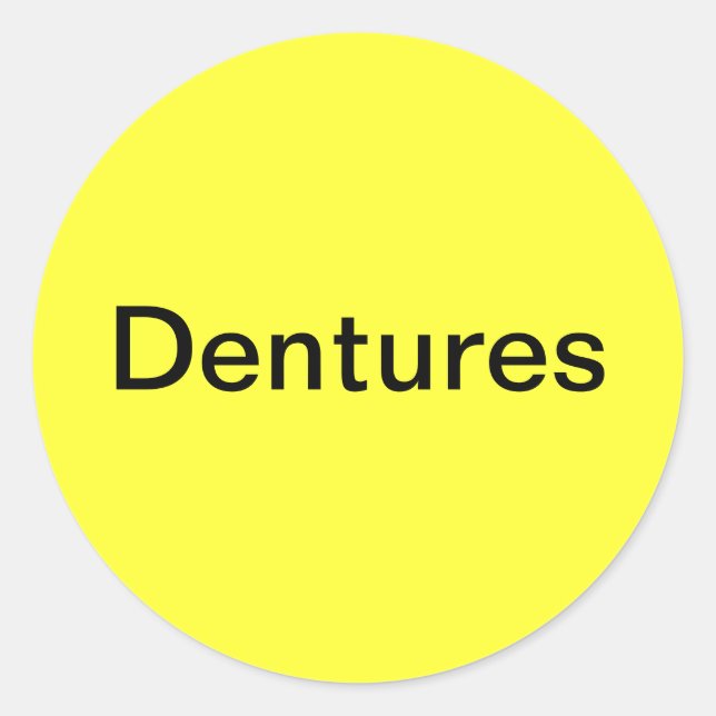 Dentures Label/ Classic Round Sticker (Front)