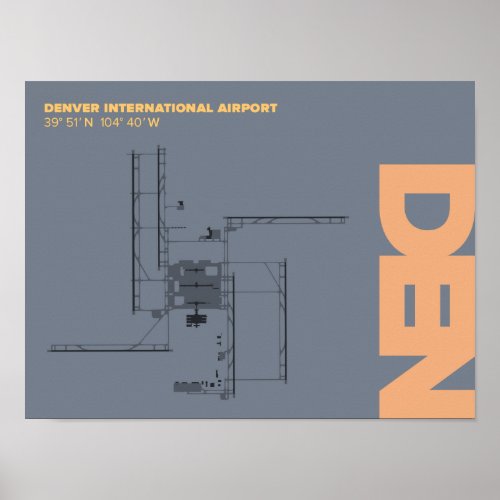 Denver Airport DEN Diagram Poster