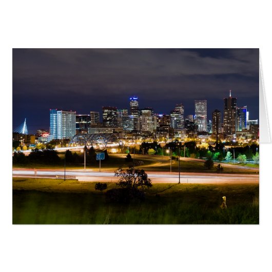 Denver at night card (Front Horizontal)