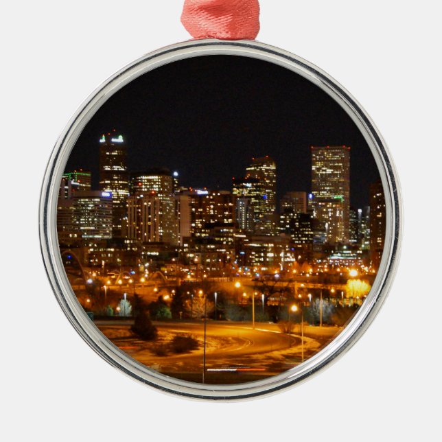 Denver at night metal ornament (Front)