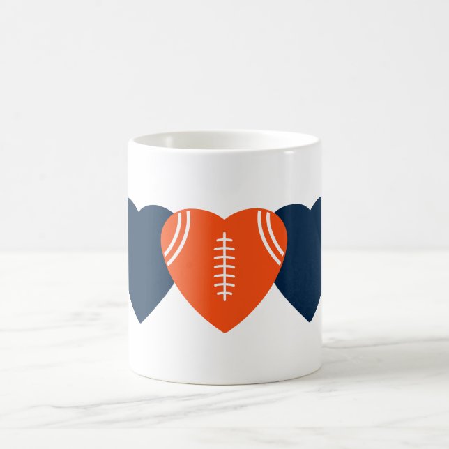 Denver Broncos Football Heart Design Coffee Mug (Center)