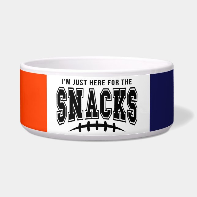 Denver Broncos Football Here For The Snacks Pet Bowl (Front)