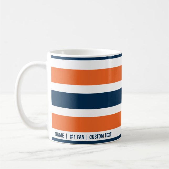 Denver Broncos Minimalist Color Bars Coffee Mug (Left)