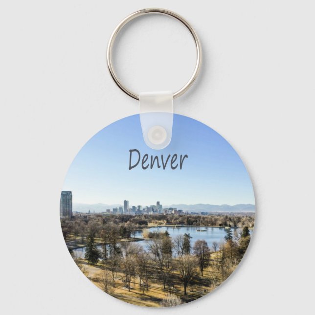 Denver City and Mountains Colorado Keychain (Front)