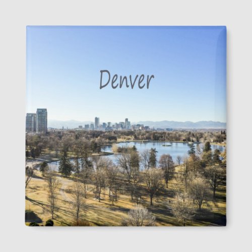 Denver City and Mountains Colorado Magnet