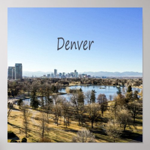 Denver City and Mountains Colorado Poster