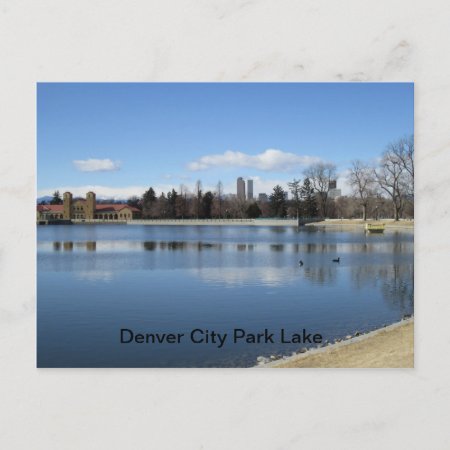 Denver City Park Lake Postcard
