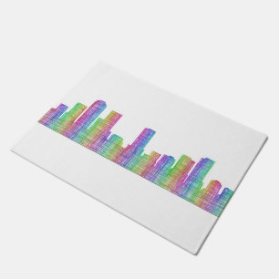 Denver city skyline doormat