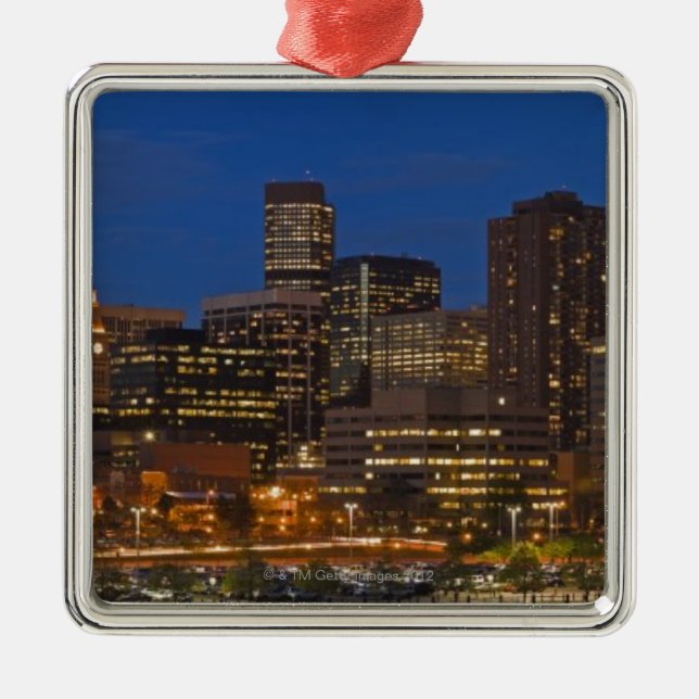 Denver Cityscape Metal Ornament (Front)