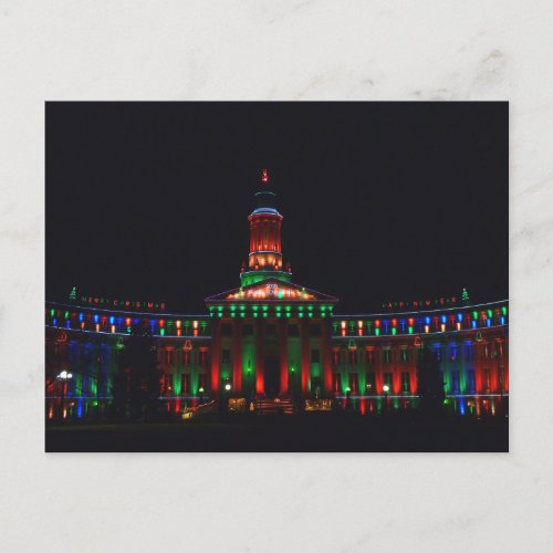 Denver Civic Center Holiday Lights _ New Style Postcard