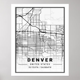 Denver Map PrintColorado Wall Art PosterCity Maps ArtworkMap Gifts 