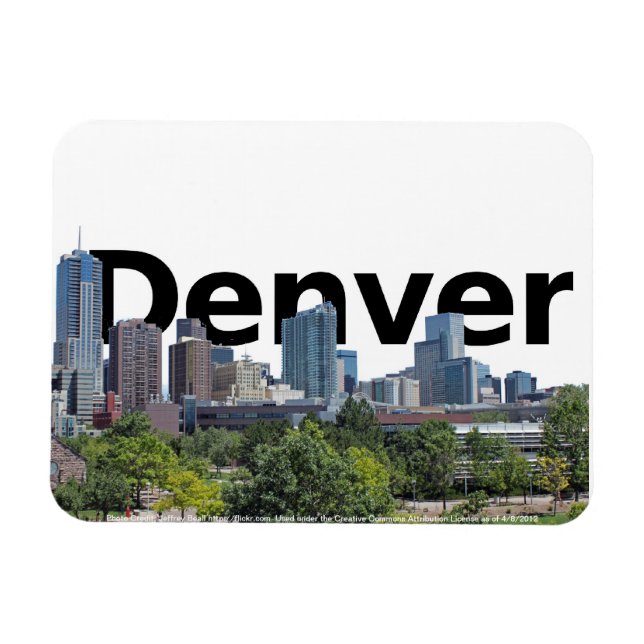 Denver CO Skyline with Denver in the Sky Magnet (Horizontal)