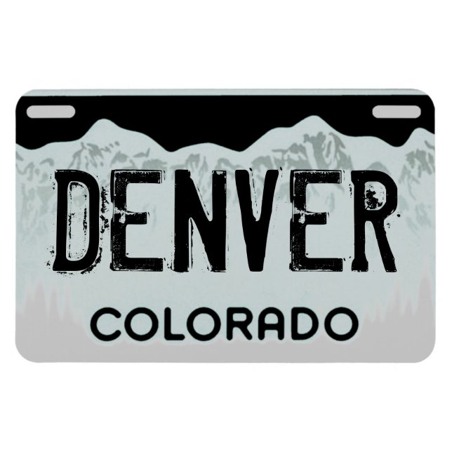 Denver Colorado black license plate magnet (Horizontal)