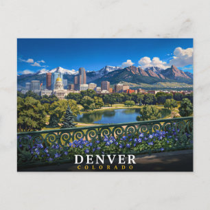 Denver Colorado Capitol Rocky Mountains Travel Postcard