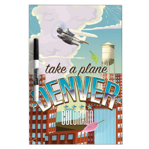 Denver Colorado Cartoon travel poster. Dry-Erase Board
