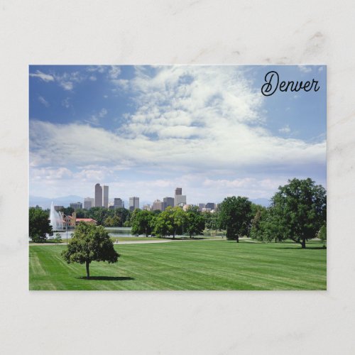 Denver Colorado City Park Travel Photo Postcard
