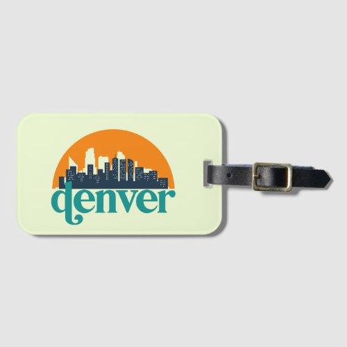 Denver Colorado City Skyline Retro Cityscape Art Luggage Tag