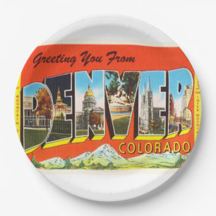 Denver Colorado CO Old Vintage Travel Souvenir Paper Plates