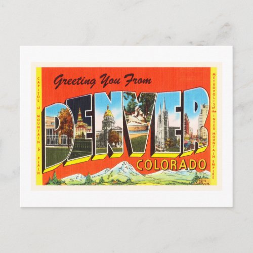 Denver Colorado CO Old Vintage Travel Souvenir Postcard