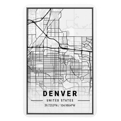Denver Colorado CO USA City Travel City Map Magnet