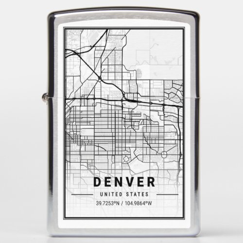 Denver Colorado CO USA City Travel City Map Zippo Lighter