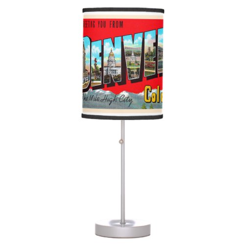 Denver Colorado CO Vintage Large Letter Postcard Table Lamp