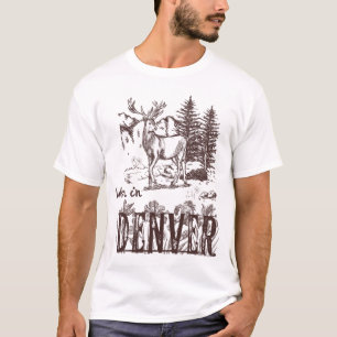 Denver Colorado Deer Nature Scene Design  T-Shirt