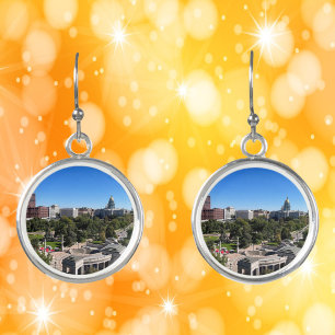 Denver Colorado Downtown Landscape Photo Earrings