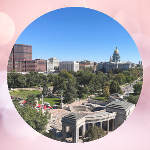 Denver Colorado Downtown Photo Classic Round Sticker