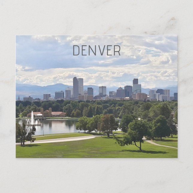 Denver Colorado Downtown Skyline Photo Postcard (Front)