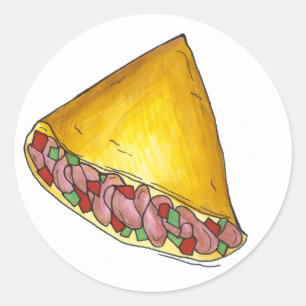 Denver Colorado Egg Omelet Omelette Breakfast Food Classic Round Sticker