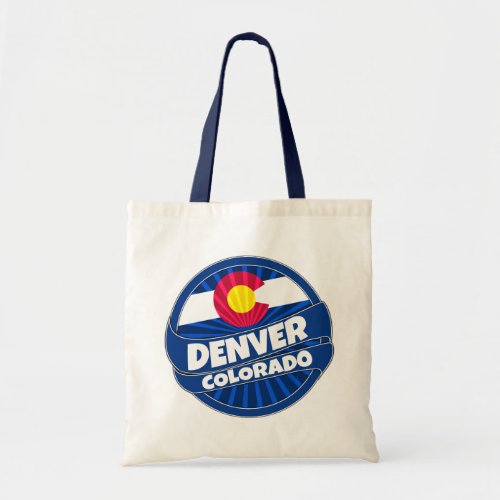 Denver Colorado flag burst tote bag