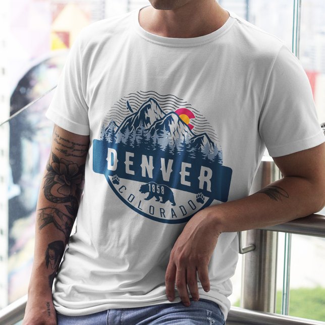 Denver Colorado Flag Camping Hiking Souvenirs 80s T-Shirt (Creator Uploaded)