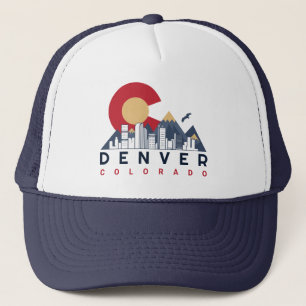 Denver Colorado Flag Camping Hiking Souvenirs 80s Trucker Hat