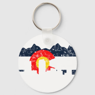 Denver Colorado Flag Keychain