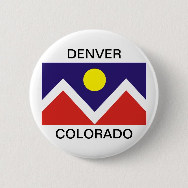 Denver, Colorado Flag Pinback Button (Front)