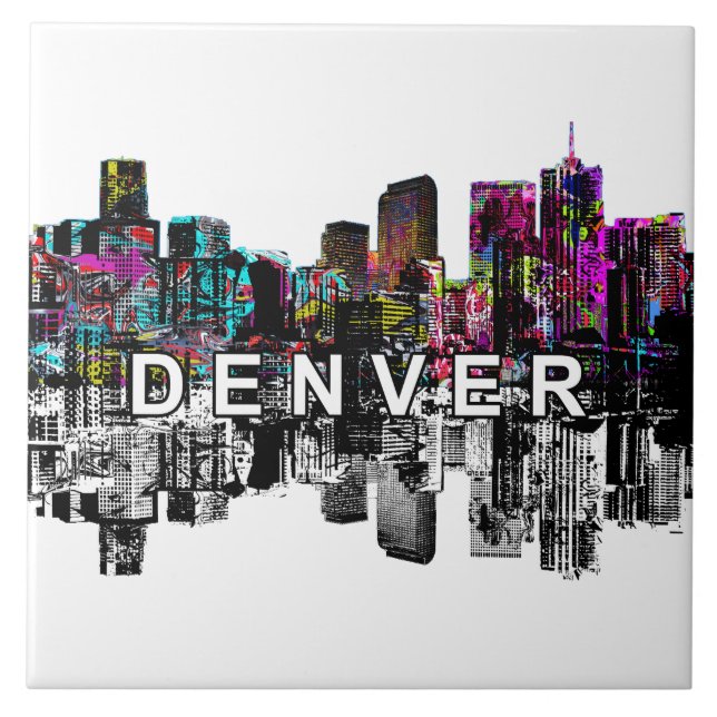 Denver, Colorado in graffiti Ceramic Tile (Front)