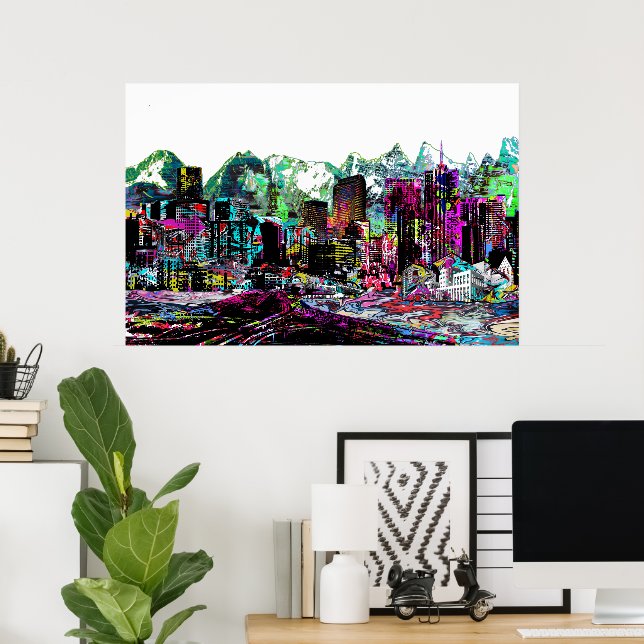 Denver, Colorado in graffiti Poster (Home Office)