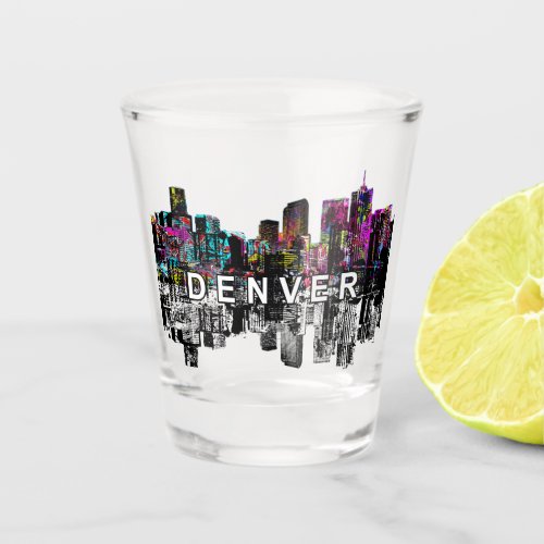 Denver Colorado in graffiti  Shot Glass