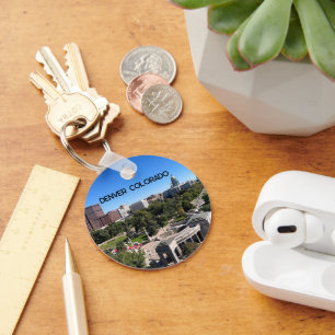 Denver Colorado Landscape Photo Personalize Keychain