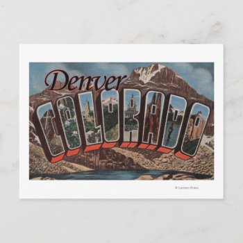 Denver  Colorado - Large Letter Scenes Postcard by LanternPress at Zazzle