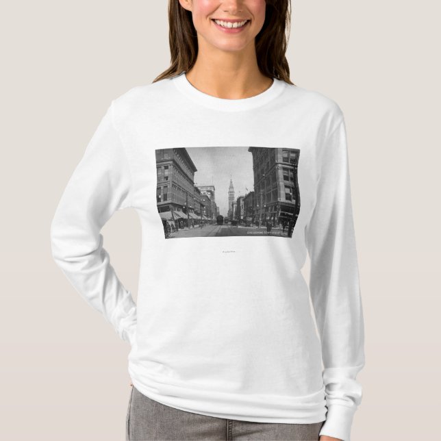 Denver, Colorado - Looking down 16th Street View T-Shirt (Front)