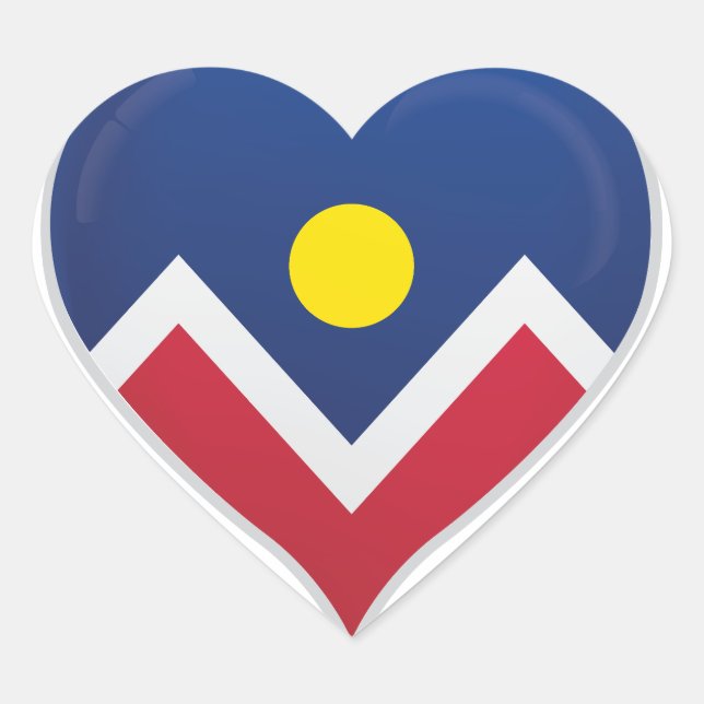 Denver Colorado love flag pride Heart Sticker (Front)