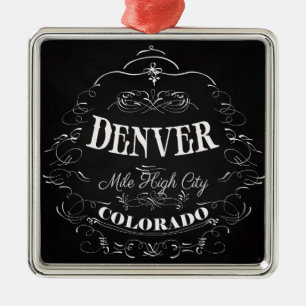 Denver, Colorado - Mile High City Metal Ornament