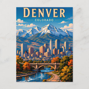 🌄 Denver Colorado Mountain City Collection Postcard