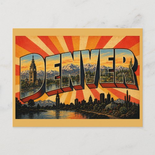 Denver Colorado Mountain Gateway Art Postcard