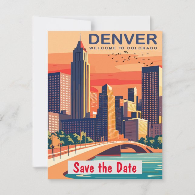 Denver Colorado Mountain Wedding Invitation (Front)