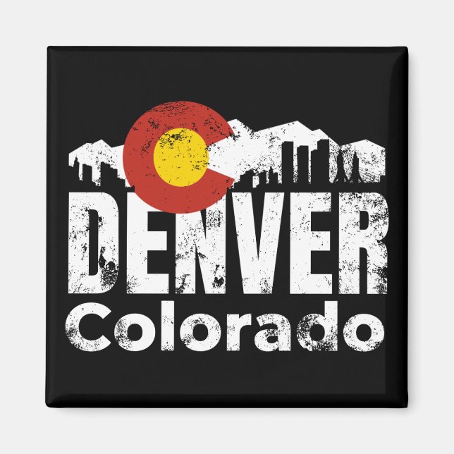 Denver Colorado Mountains Magnet (Front)
