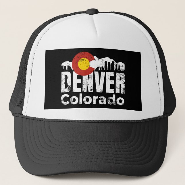 Denver Colorado Mountains Trucker Hat (Front)