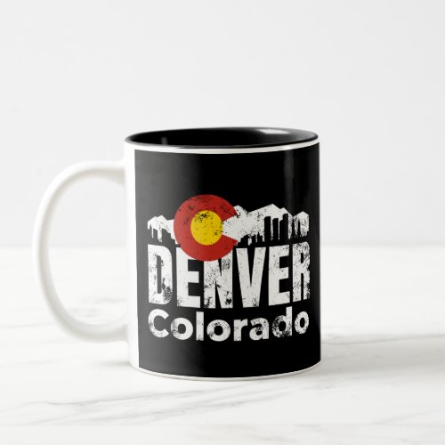 Denver Colorado Mountains Two_Tone Coffee Mug